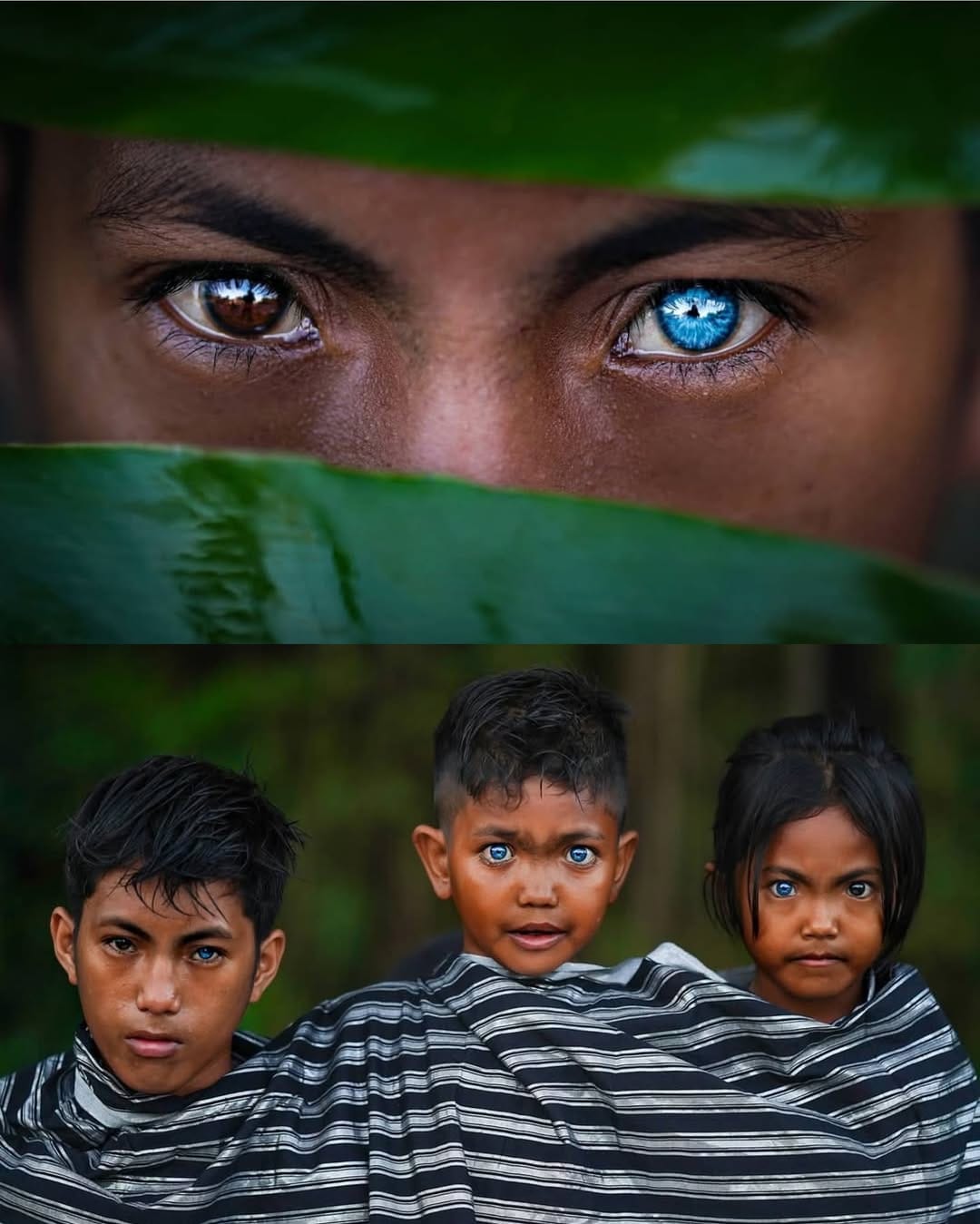 Indonesian photographer captures tribe with rare glowing blue eyes