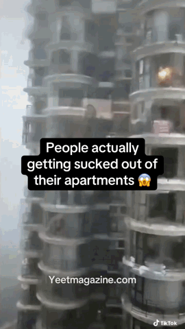 Terrifying Moment: Strong Winds Trap People in Shanghai High-Rise!