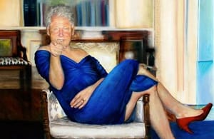 What is the Clinton painting in Epstein’s mansion? Who painted Bill