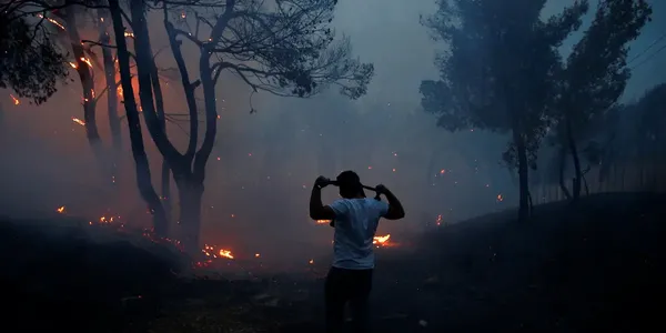 Europe: Firefighters Fight flames In Athens As Greece Battles Wildfires For Fifth Day In Nightmarish Summer.