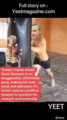 Trump Roasts Gavin Newsom with Awkward Boxing Meme